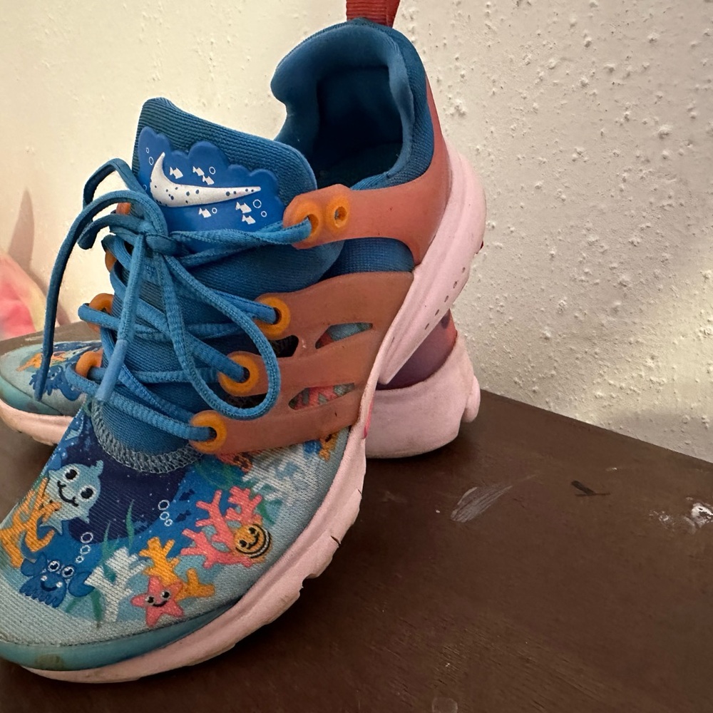 Kids Blue and Orange Sneakers